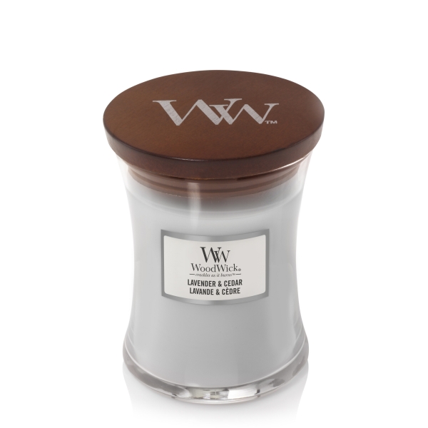 WoodWick Medium Candle Lavender & Cedar 1