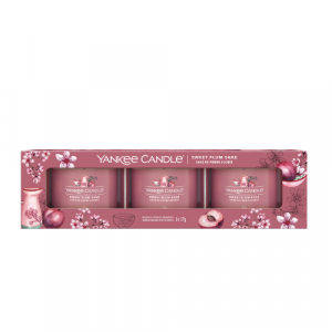 Yankee Candle Filled Votive Sweet Plum Sake 3 pack 3
