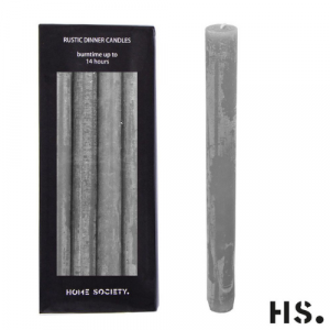 Home Society Dinner Candles Grey 6