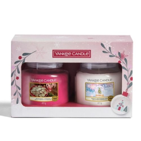 Yankee Candle Snow Globe Wonderland Wow 2 Medium Jar Gift Set 14