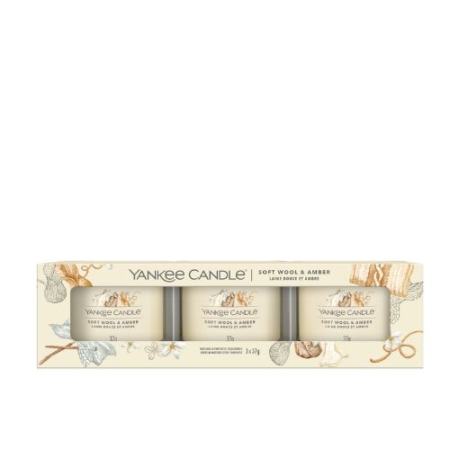 Yankee Candle Filled Votive Soft Wool & Amber 3 pack 2
