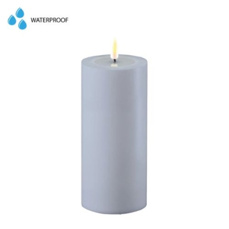 Deluxe Homeart Led Kaars Dust Blue 7,5 x 15 cm Outdoor 3