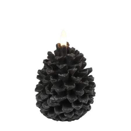 Countryfield Led Dennenappelkaars Black Medium 15