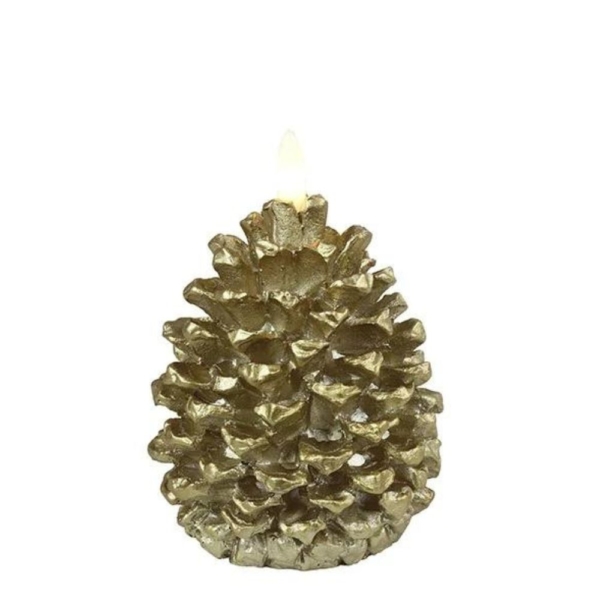 Countryfield Led Dennenappelkaars Gold Medium 1