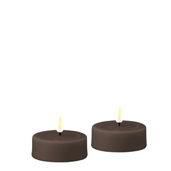 Deluxe Homeart Led Jumbo Tealight 2 stuks Mocca 1