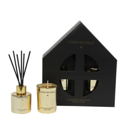 Countryfield Candle Golden Delight Giftbox Geurstokje en kaars 2
