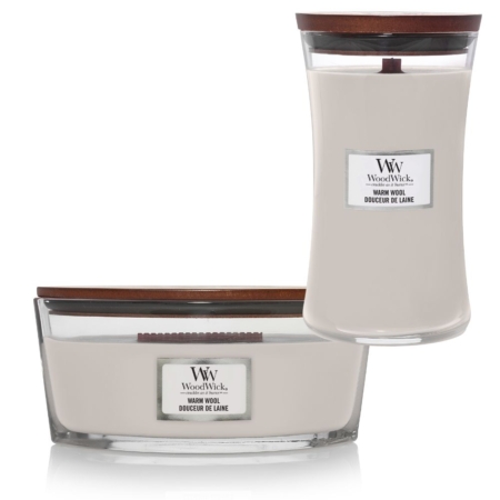 WoodWick Duo Elipse en Large Candle Warm Wool 1