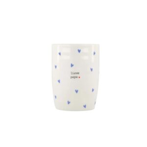 Zusss Koffiemok Hartjes Lieve Papa blauw / wit