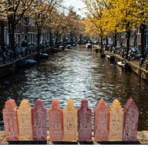 DK Design Kaarsjes Amsterdamse Huisjes set van 3