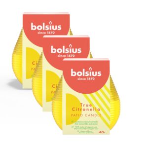 Bolsius Buitenkaars / Patiolight Citronella Geel 3 stuks