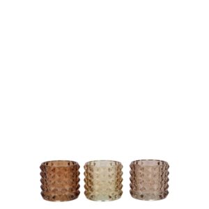 DK Design Waxinelichthouders Set van 3 Brown