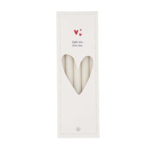 Zusss Doosje met smalle kaarsjes Off White