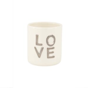 Zusss geurkaars keramiek Love Wit Zilver
