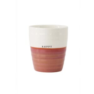 Zusss koffiemok Happy wit/burgundy