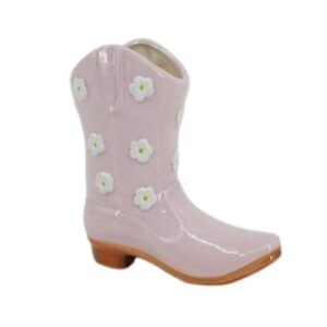 Homebound by KY Aardewerk Vaas Cowboy Boot Roze