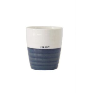 Zusss Koffiemok Enjoy Wit Donkerblauw