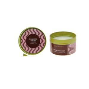 Home Society Geurkaarsje in Blik Apple Cinnamon streep