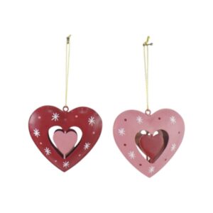 Home Society Kerst Ornamentjes Hart 2 stuks