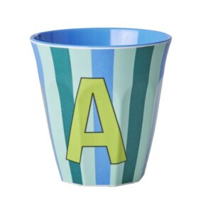 Rice Alfabet beker Stripes Blue A