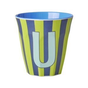 Rice Alfabet beker Stripes Blue U