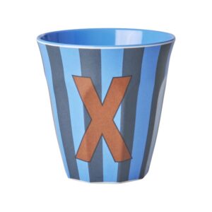 Rice Alfabet beker Stripes Blue X
