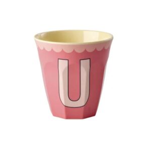 Rice Alfabet beker Vintage Pink U