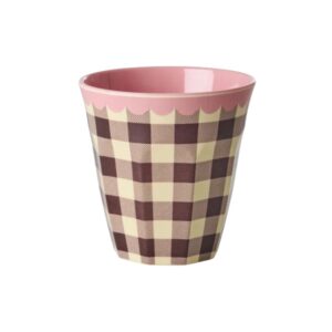 Rice Check Me Out Beker Ruitje Chocoladebruin